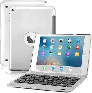 iPad Mini 4 Case with Keyboard Bluetooth Wireless Keyboard Folio Flip Smart Cover with Folding Stand and Auto Sleep Wake Function for iPad Mini 4 2015 Release Model A1538 A1550