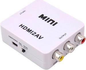 Werleo 1080P HDMI to AV 3RCA CVBs Composite Video Audio Converter Adapter Supporting PAL / NTSC with USB Charge Cable for PC Laptop Xbox PS4 PS3 TV STB VHS VCR Camera DVD White