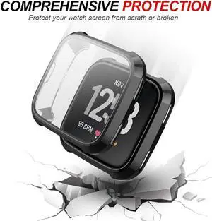 Werleo Screen Protector Case, Scratch-resistant Flexible Lightweight Plated TPU FullBody Protective Case for Fitbit Versa Smart Watch
