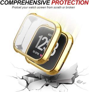 Werleo Screen Protector Case, Scratch-resistant Flexible Lightweight Plated TPU FullBody Protective Case for Fitbit Versa Smart Watch