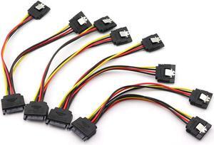 4PCS SATA 15-Pin Power Adapter Line SATA 15 Pin Male to 2 SATA 15 Pin Female Power Extension Cable Splitter SATA to SATA Connector