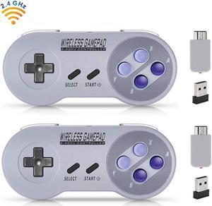 Werleo Wireless Controller for SNES Classic Edition/NES Classic Edition, Gamepad With USB Wireless Receiver Can Play With Windows, IOS, Liunx, Android Device (2 Pack)