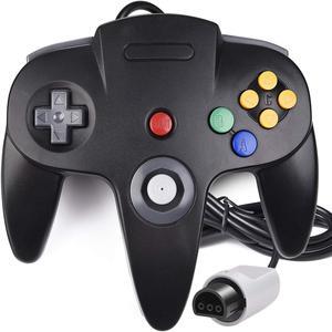 N64 Controller, Classic Wired N64 64-bit Gamepad Joystick for Ultra 64 Video Game Console (Black)
