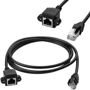 Roll over image to zoom in
Ethernet Extension Cable Network Cat6 Cat5e Cat5 Extension Patch Cable RJ45 Cords Shielded Male to Female Connector Cable Black  - 3ft / 1m
