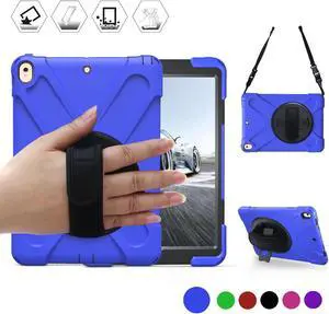 NEW iPad Pro 10.5 Case 360 Degree Rotating Kickstand Dropproof Shockproof Heavy Duty 3-Layer Cover Skin With Shoulder Belt Harness For New iPad Pro 10.5" inch 2017 Model A1701 A1709 Shell