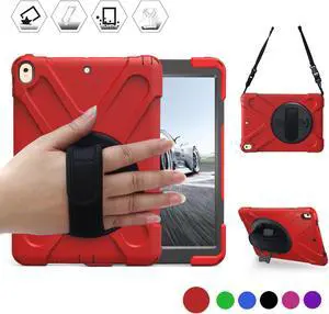 NEW iPad Pro 10.5 Case 360 Degree Rotating Kickstand Dropproof Shockproof Heavy Duty 3-Layer Cover Skin With Shoulder Belt Harness For New iPad Pro 10.5" inch 2017 Model A1701 A1709 Shell