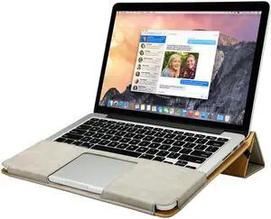 Macbook Air 13 inch Case Premium Quality PU Leather Book Cover Folio Flip Case laotop Sleeve Protective Cover with Stand Function for Apple Macbook Air 13" Model A1369 / A1466 Case