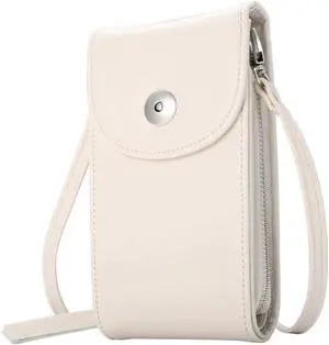 Cell Phone Pouch Bag Cellphone Wallet Purse PU Leather 3 Layers Storage Phone Pouch Purse Women Handbag with Shoulder Strap for iPhone X 8 6 7 Samsung S7 S6 Smartphone under 5.5 Inch