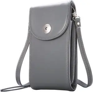 Cell Phone Pouch Bag Cellphone Wallet Purse PU Leather 3 Layers Storage Phone Pouch Purse Women Handbag with Shoulder Strap for iPhone X 8 6 7 Samsung S7 S6 Smartphone under 5.5 Inch