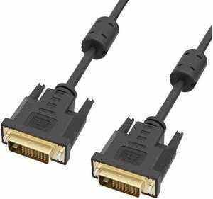 5ft DVI Cable DVI to DVI Monitor Cable DVI-D 24+1 Dual Link Male to Male Digital Video Cable Gold Plated with Ferrite Core for Gaming DVD Laptop HDTV and Projector