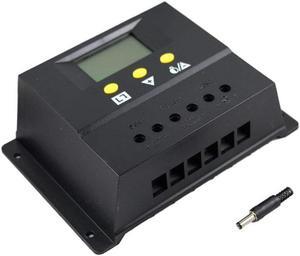 Solar Charge Controller 60A PWM 50V PV Input 12V / 24V 1360W Solar Panel Charging Regulators with LCD Monitor Overload Protection Temperature Compensation