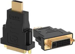 2 Packs DVI to HDMI Adapter Werleo Bidirectional DVI to HDMI Converter Gold-Plated HDMI to DVI Male to Female Adapter