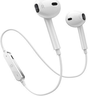Wireless Bluetooth Headphones With Microphone Wireless Sport Earbuds Car Headset for iPhone Samsung and More Waterproof Earphones Noise Cancelling Headphones White