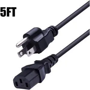 [UL Listed] NEMA 5-15P to IEC320C13 18 AWG Universal Computer Power Cord AC Cable Extension Cable for Desktop PC Computer Scanner Printer Monitor and Power Supply Replacement Cable