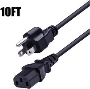 [UL Listed] NEMA 5-15P to IEC320C13 18 AWG Universal Computer Power Cord AC Cable Extension Cable for Desktop PC Computer Scanner Printer Monitor and Power Supply Replacement Cable
