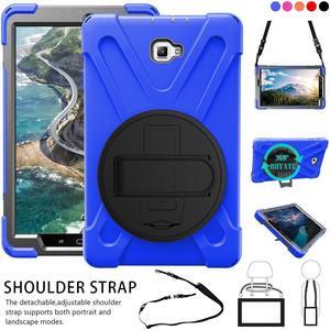 Samsung Galaxy Tab A 10.1 No Pen Case Heavy Duty Armor Shockproof Cover with Hands Strap Shoulder Strap and 360 Degree Stand for Samsung Tab A 10.1 SM-T580 T585 Protective Case For Kids Students