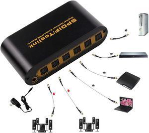 Werleo 4 In 2 Out Digital Optical Audio Switch Splitter Toslink Matrix Switcher Selector Box 4x2 with Remote Control Support DTS-HD Dolby-trueHD LPCM2.0 DTS DOLBY-AC3 DSD