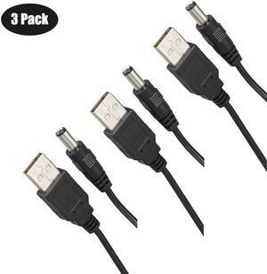 Werleo 3-Pack 3ft USB 2.0 A Type Male to DC 5.5x2.1mm DC 5V Power Plug Connector Cable usb to 5v power cable usb to dc power cable