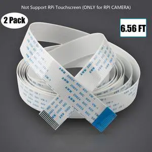 Werleo 2 Packs Ribbon Flat Cable for Raspberry Pi camera 15pin 1.0mm pitch 200cm / 6.56ft