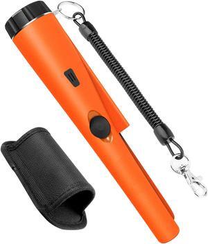 Werleo Metal Detector Portable Pinpointer Treasure Hunting Tool Buzzer Vibrate with LED Indicators and Belt Holster Sensitive to Pinpoint Coins Jewelry Gold Nugget Rings Orange