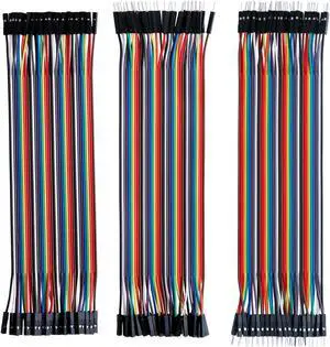 120pcs Multicolored Dupont Wire 40pin Male to Female 40pin Male to Male 40pin Female to Female Breadboard Jumper Wires Ribbon Cables Kit for arduino