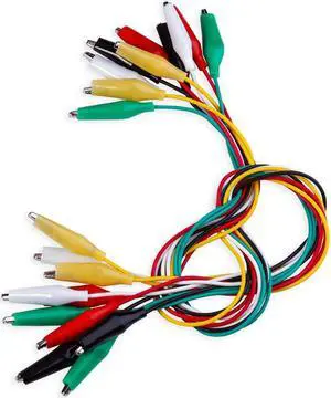 Werleo 30 Pieces Alligator Clip Test Leads with Alligator Clips Set Insulated Test Cable Double-ended Clips 19.7 Inch