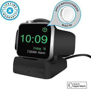 Werleo Wireless Charging Station Dock Charger Stand for Apple Watch Nightstand Mode Compatible with Built-in Magnetic Charging Cable Apple Watch Series 4 Series 3 Series 2 and Series 1 Compatible BLA
