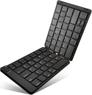 Folding Bluetooth Keyboard Foldable Wireless Bluetooth Keyboard Rechargable Ultra Slim Full Size Folable Keyboard for iPhone Samsung IOS Android Smartphone Tablet Windows Laptop