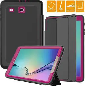 Werleo Samsung Galaxy Tab E 9.6 Case Anti-Scratch Shockproof Three Layer Full Body Armor Protective Case with Auto Sleep Wake Magnetic Smart Stand Cover for Samsung Galaxy T560 Model SM-T560 SM-T561