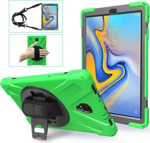 Samsung Galaxy Tab A 10.5 2018 Case WERLEO Heavy Duty Full-Body Rugged Protective Case Cover with 360 Degree Stand Hand Strap and Removable Shoulder Strap for Samsung Galaxy Tab A 10.5 2018 Model SM
