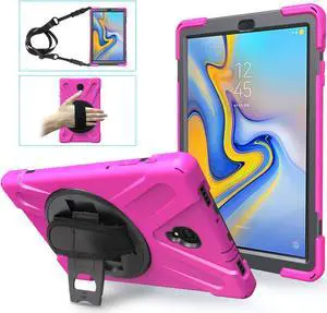Samsung Galaxy Tab A 10.5 2018 Case WERLEO Heavy Duty Full-Body Rugged Protective Case Cover with 360 Degree Stand Hand Strap and Removable Shoulder Strap for Samsung Galaxy Tab A 10.5 2018 Model SM
