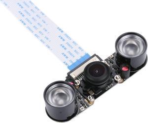 For Raspberry Pi 3 Model B Plus Camera Module Fisheye Wide Angle 5MP 1080p Night Vision Camera Module for Raspberry Pi 3 Model B+ and Raspberry Pi Model B