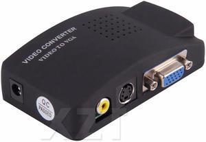 est for PC Laptop Composite Video TV RCA S-Video AV In To PC VGA LCD Out Converter Adapter Switch Box