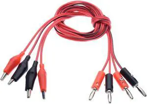 1M Alligator Cilp to AV Banana Plug Test Cable Lead Connector Dual Tester Probe 35mm Crocodile Clip for Multimeter Measure Tool