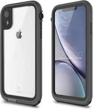 aquaLife iPhone XR Waterproof, Shock & Drop Proof, Dirt Proof, Heavy Duty Case (IP68 Rated, MIL-STD-810G Certified) Features: Built-in Screen Protector & 360° Watertight Sealed Design (Grey)