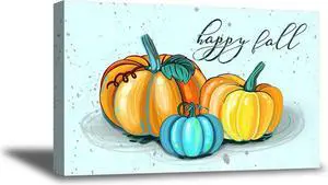 Awkward Styles Thanksgiving Canvas Wall Art Happy Fall Pumpkins Home Decor Prints