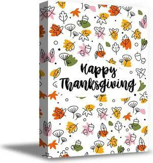 Awkward Styles Thanksgiving Canvas Wall Art Happy Holidays Foliage Home Decor Prints