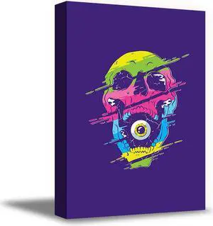 Awkward Styles Skull Canvas Wall Art Psychedelic Eye Home Decor Prints