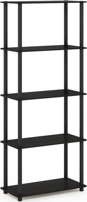 Furinno Turn-N-Tube 5-Tier Multipurpose Shelf Display Rack, Espresso/Black