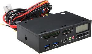 5.25" USB 3.0 e-SATA All-in-1 PC Media Dashboard Multi-function Front Panel Card Reader Support for MMC/SDHC/CF/CFII/HS CF
