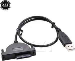 USB 2.0 to Mini Sata II 7+6 13Pin Adapter for Laptop CD/DVD ROM Slimline Drive Converter Cable Screws steady style 1PCS