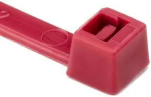 HellermannTyton T50I2M4UL Standard Cable Tie, 12" Long, UL Rated, 50lb Tensile Strength, PA66, Red, 1000/pkg