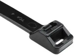 HellermannTyton SR255X0HIHSUVX2 Releasable Cable Tie, 14.6" Long, 250lb Tensile Strength, PA66HIRHSUV, Black, 25/pkg