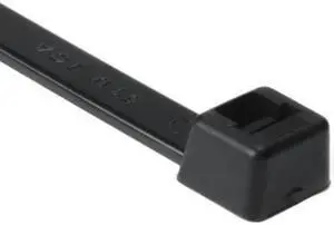 HellermannTyton T120R0HSK2 High-Temp Cable Tie, 15.2" Long, UL Rated, 120lb Tensile Strength, PA66HS, Black, 50/pkg
