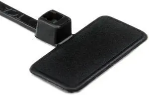 HellermannTyton IT18FL0C2 Identification Tie, 4.3" Long, 18lb Tensile Strength, PA66, Black, 100/pkg