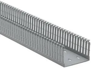 HellermannTyton 184-32000 High Density Slotted Wall Wiring Duct, 3" X 2", Non-Adhesive, PVC, Gray, 30ft/Box