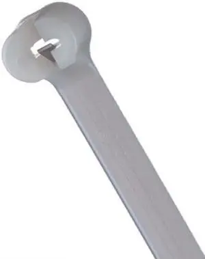 T & B TY526M Cable Tie 30lb 11" Natural Nyl w/Stainless Stl Lockg Clip, Qty-100