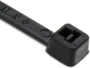 HellermannTyton T18R0VOC2 Flame-Retardant Cable Tie, 4" Long, UL Rated, 18lb Tensile Strength, PA66V0, Black, 100/pkg