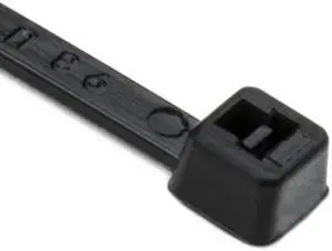 HellermannTyton T18R0HSC2 High-Temp Cable Tie, 4" Long, UL Rated, 18lb Tensile Strength, PA66HS, Black, 100/pkg