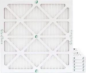 Glasfloss ZL 20x20x1 MERV 10 Pleated Air Filters. Box of 6. Actual Size: 19-1/2 x 19-1/2 x 7/8